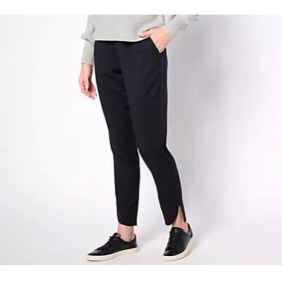 AnyBody Regular Drapey Stretch Woven Pull On Pants Size M Black NEW - Picture 1 of 11